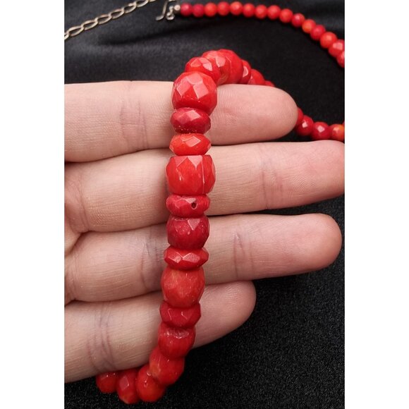 Jay King Genuine Coral Beaded Necklace With 925 Sterling Silver Clasp - Picture 5 of 5